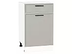 Шкаф нижний с 1-ой дверцей и ящиком Фрейм Grey Silk Белый 816*500*484