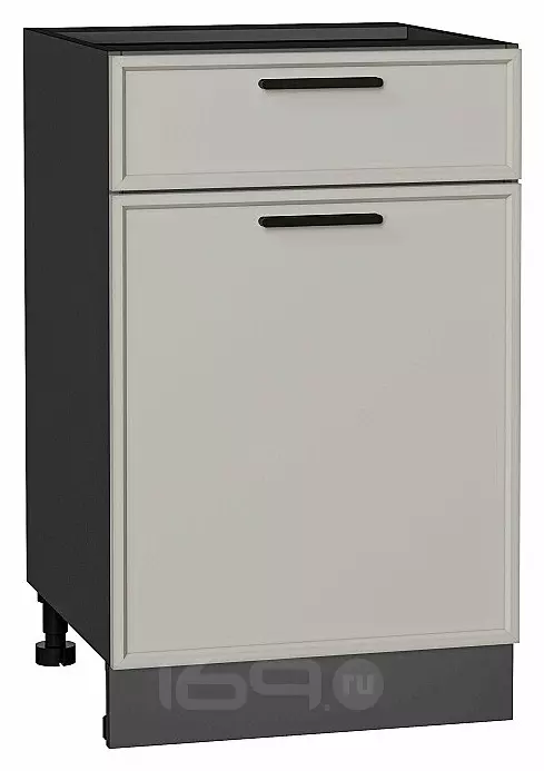 Шкаф нижний с 1-ой дверцей и ящиком Фрейм Grey Silk Graphite 816*500*484