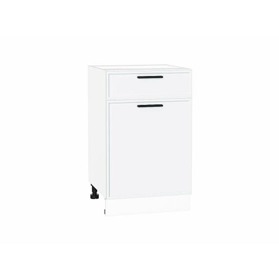 Шкаф нижний с 1-ой дверцей и ящиком Фрейм White Silk Белый 816*500*484