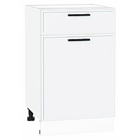 Шкаф нижний с 1-ой дверцей и ящиком Фрейм White Silk Белый 816*500*484