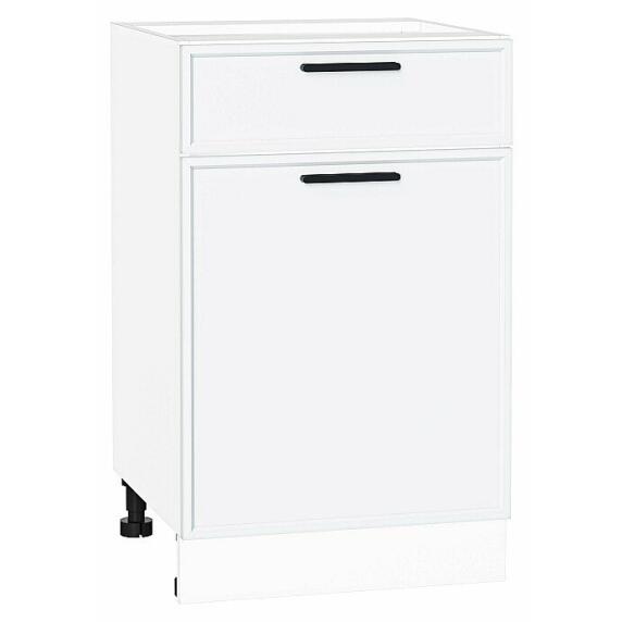 Шкаф нижний с 1-ой дверцей и ящиком Фрейм White Silk Белый 816*500*484