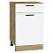 Шкаф нижний с 1-ой дверцей и ящиком Фрейм White Silk Дуб Вотан 816*500*484