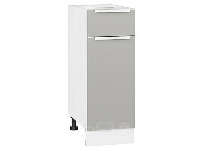 Шкаф нижний с 1-ой дверцей и ящиком Фьюжн Silky Light Grey  Белый 816*300*480