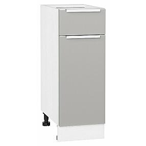 Шкаф нижний с 1-ой дверцей и ящиком Фьюжн Silky Light Grey  Белый 816*300*480