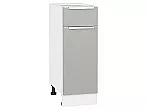 Шкаф нижний с 1-ой дверцей и ящиком Фьюжн Silky Light Grey Белый 816*300*480