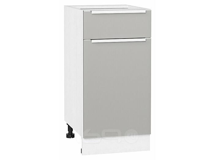 Шкаф нижний с 1-ой дверцей и ящиком Фьюжн Silky Light Grey  Белый 816*400*480