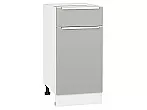 Шкаф нижний с 1-ой дверцей и ящиком Фьюжн Silky Light Grey Белый 816*400*480
