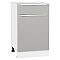 Шкаф нижний с 1-ой дверцей и ящиком Фьюжн Silky Light Grey  Белый 816*500*480 Шкаф нижний с 1-ой дверцей и ящиком Фьюжн Silky Light Grey  Белый 816*500*480