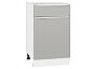 Шкаф нижний с 1-ой дверцей и ящиком Фьюжн Silky Light Grey Белый 816*500*480