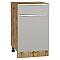 Шкаф нижний с 1-ой дверцей и ящиком Фьюжн Silky Light Grey  Дуб Вотан 816*500*480 Шкаф нижний с 1-ой дверцей и ящиком Фьюжн Silky Light Grey  Дуб Вотан 816*500*480