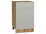 Шкаф нижний с 1-ой дверцей и ящиком Фьюжн Silky Light Grey Дуб Вотан 816*500*480
