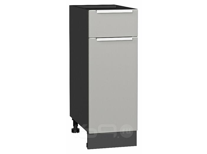 Шкаф нижний с 1-ой дверцей и ящиком Фьюжн Silky Light Grey  Graphite 816*300*480