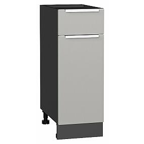 Шкаф нижний с 1-ой дверцей и ящиком Фьюжн Silky Light Grey  Graphite 816*300*480