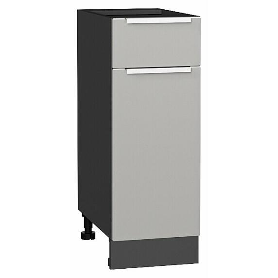 Шкаф нижний с 1-ой дверцей и ящиком Фьюжн Silky Light Grey  Graphite 816*300*480