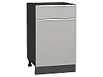 Шкаф нижний с 1-ой дверцей и ящиком Фьюжн Silky Light Grey Graphite 816*500*480