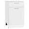 Шкаф нижний с 1-ой дверцей и ящиком Квадро Белый/Белый 816*500*481 Шкаф нижний с 1-ой дверцей и ящиком Квадро Белый/Белый 816*500*481