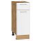 Шкаф нижний с 1-ой дверцей и ящиком Квадро Белый/Дуб Вотан 816*300*481