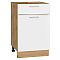 Шкаф нижний с 1-ой дверцей и ящиком Квадро Белый/Дуб Вотан 816*500*481 Шкаф нижний с 1-ой дверцей и ящиком Квадро Белый/Дуб Вотан 816*500*481