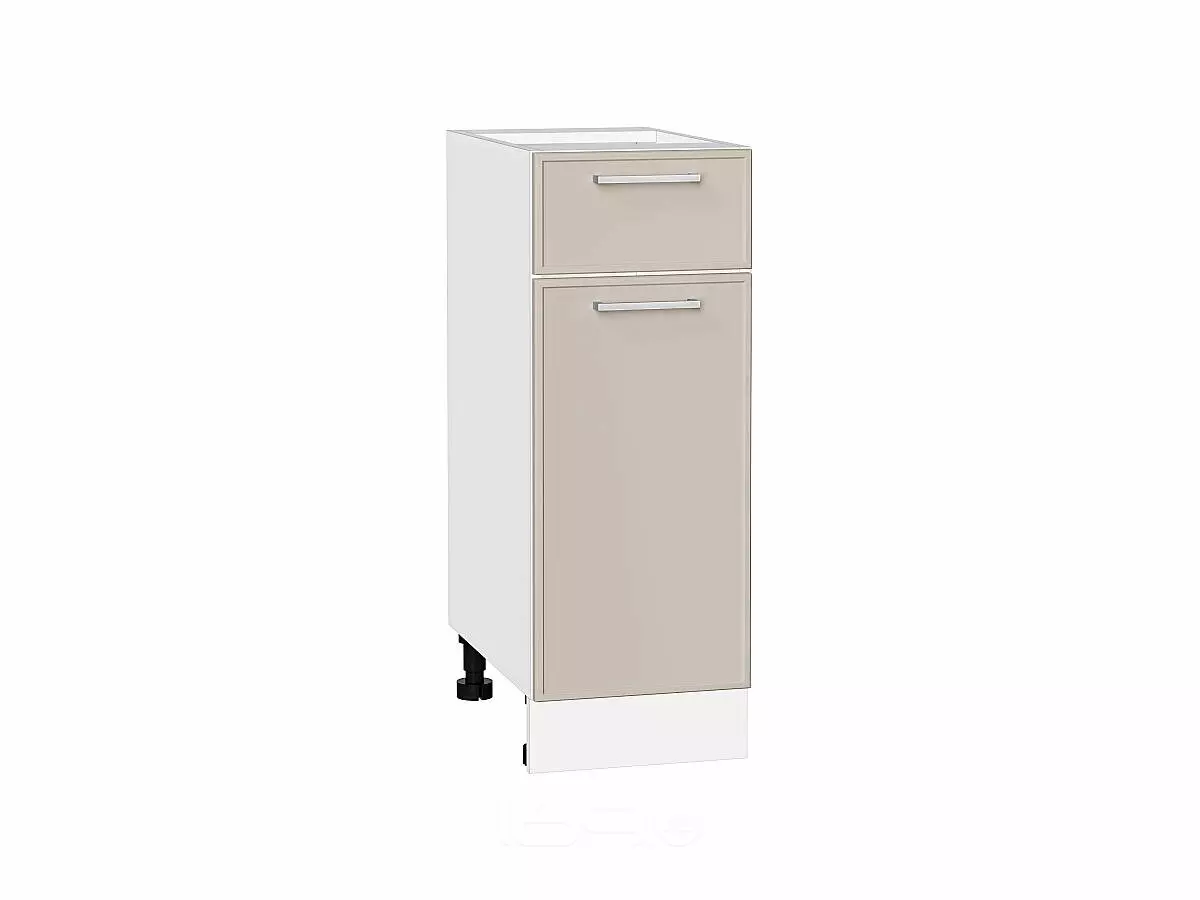 Шкаф нижний с 1-ой дверцей и ящиком Квадро Кашемир/Белый 816*300*481