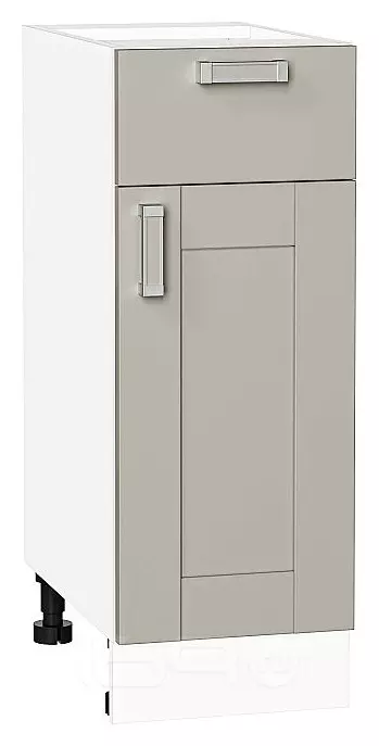 Шкаф нижний с 1-ой дверцей и ящиком Лофт Grey Silk/Белый 816*300*480