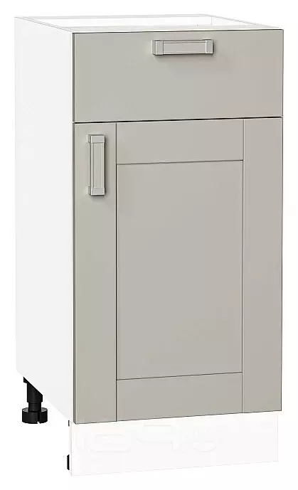 Шкаф нижний с 1-ой дверцей и ящиком Лофт Grey Silk/Белый 816*400*478