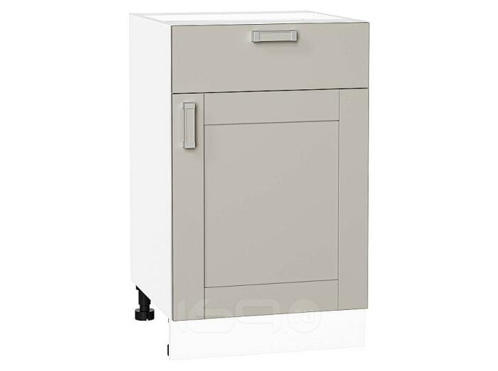 Шкаф нижний с 1-ой дверцей и ящиком Лофт Grey Silk/Белый 816*500*480