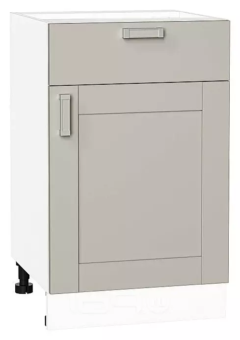 Шкаф нижний с 1-ой дверцей и ящиком Лофт Grey Silk/Белый 816*500*480