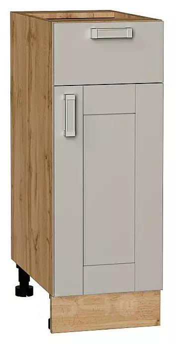Шкаф нижний с 1-ой дверцей и ящиком Лофт Grey Silk/Дуб Вотан 816*300*480