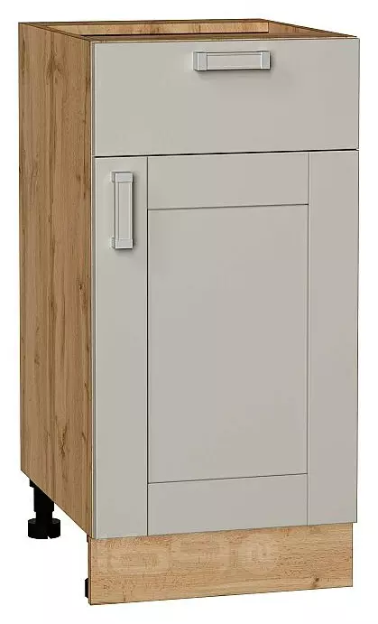 Шкаф нижний с 1-ой дверцей и ящиком Лофт Grey Silk/Дуб Вотан 816*400*478