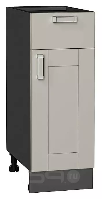 Шкаф нижний с 1-ой дверцей и ящиком Лофт Grey Silk/Graphite 816*300*480