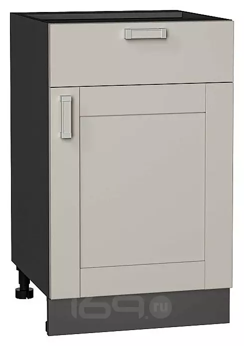 Шкаф нижний с 1-ой дверцей и ящиком Лофт Grey Silk/Graphite 816*500*480