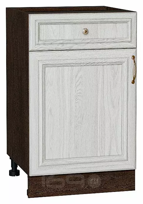 Шкаф нижний с 1-ой дверцей и ящиком Шале White Dreamline Венге 816*500*480