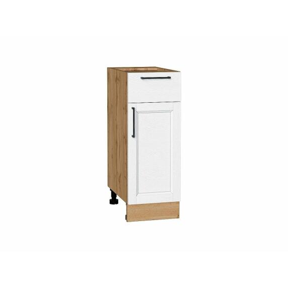 Шкаф нижний с 1-ой дверцей и ящиком Сканди White Silkwood/Дуб Вотан 816*300*480