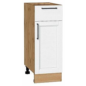 Шкаф нижний с 1-ой дверцей и ящиком Сканди White Silkwood/Дуб Вотан 816*300*480
