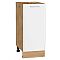 Шкаф нижний с 1-ой дверцей Квадро Белый/Дуб Вотан 816*350*481