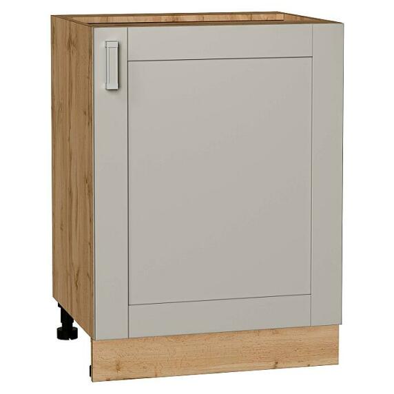 Шкаф нижний с 1-ой дверцей Лофт Grey Silk/Дуб Вотан 816*600*480