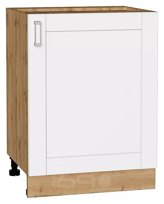 Шкаф нижний с 1-ой дверцей Лофт White Silk/Дуб Вотан 816*600*480
