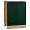 Шкаф нижний с 2-мя дверцами Дублин Special Green/Дуб Вотан 816*600*478
