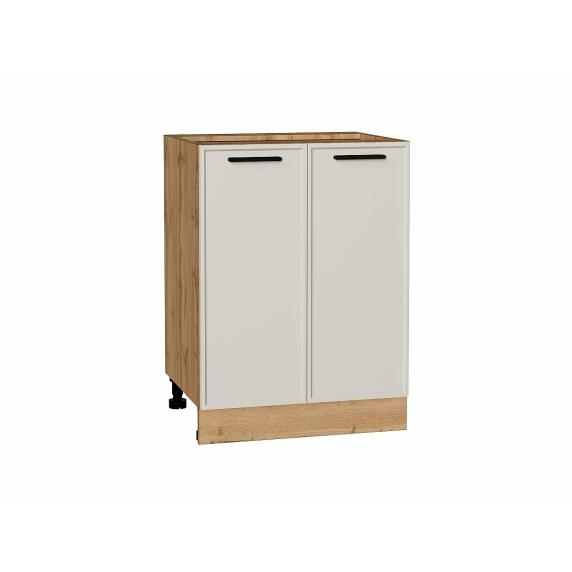 Шкаф нижний с 2-мя дверцами Фрейм Cream Silk Дуб Вотан 816*600*484