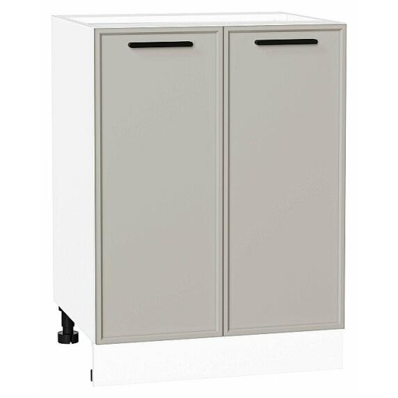Шкаф нижний с 2-мя дверцами Фрейм Grey Silk Белый 816*600*484