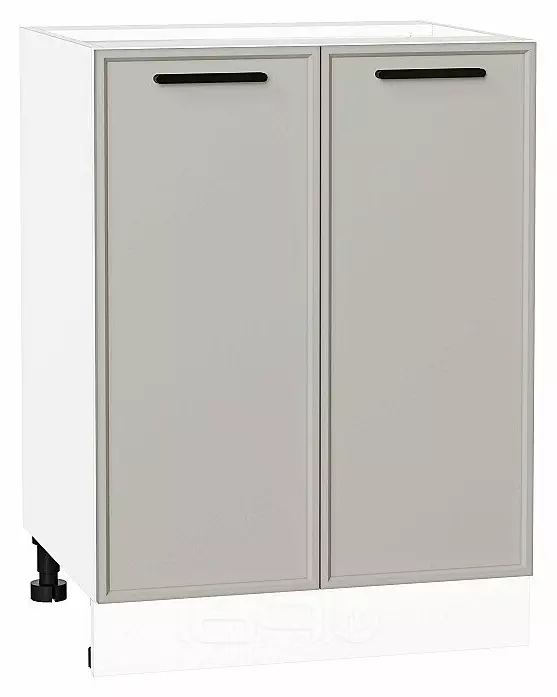 Шкаф нижний с 2-мя дверцами Фрейм Grey Silk Белый 816*600*484