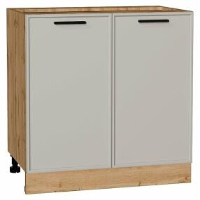 Шкаф нижний с 2-мя дверцами Фрейм Grey Silk Дуб Вотан 816*800*484