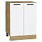 Шкаф нижний с 2-мя дверцами Фрейм White Silk Дуб Вотан 816*600*484 Шкаф нижний с 2-мя дверцами Фрейм White Silk Дуб Вотан 816*600*484