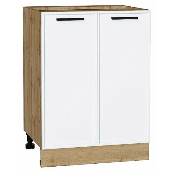 Шкаф нижний с 2-мя дверцами Фрейм White Silk Дуб Вотан 816*600*484