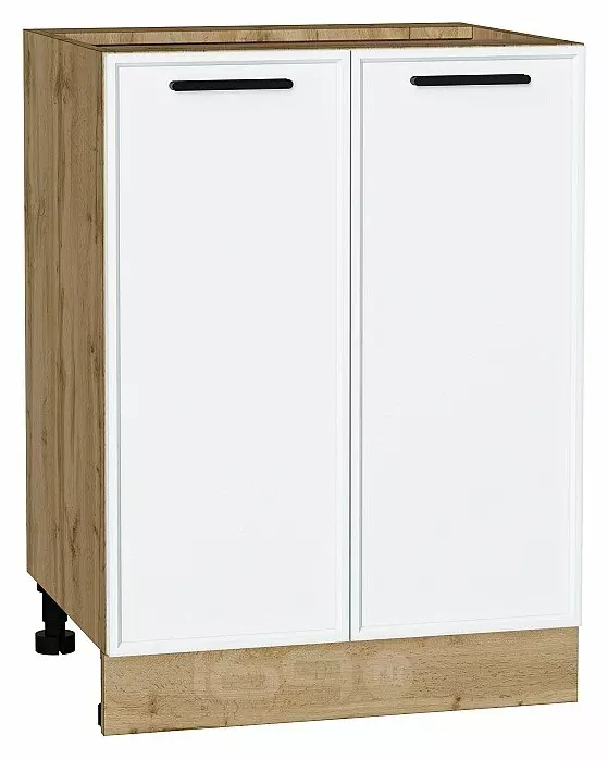 Шкаф нижний с 2-мя дверцами Фрейм White Silk Дуб Вотан 816*600*484