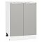 Шкаф нижний с 2-мя дверцами Фьюжн Silky Light Grey  Белый 816*600*480 Шкаф нижний с 2-мя дверцами Фьюжн Silky Light Grey  Белый 816*600*480