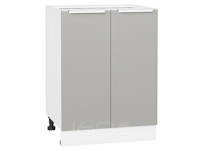 Шкаф нижний с 2-мя дверцами Фьюжн Silky Light Grey  Белый 816*600*480
