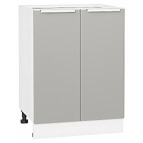 Шкаф нижний с 2-мя дверцами Фьюжн Silky Light Grey  Белый 816*600*480