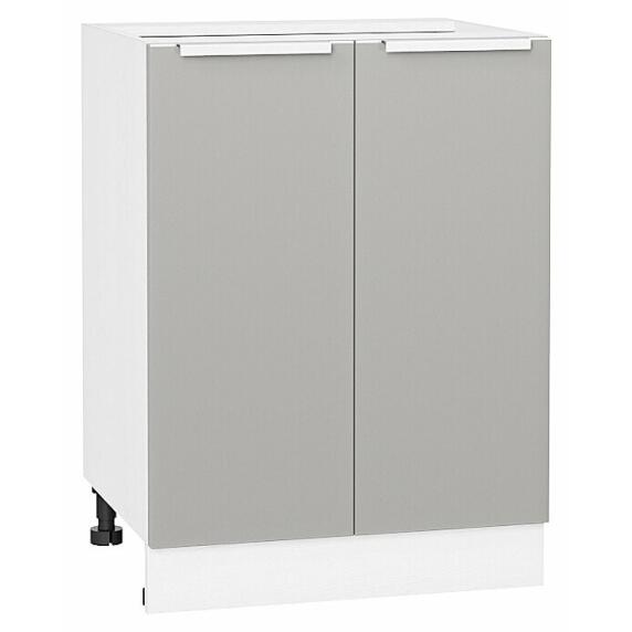 Шкаф нижний с 2-мя дверцами Фьюжн Silky Light Grey  Белый 816*600*480