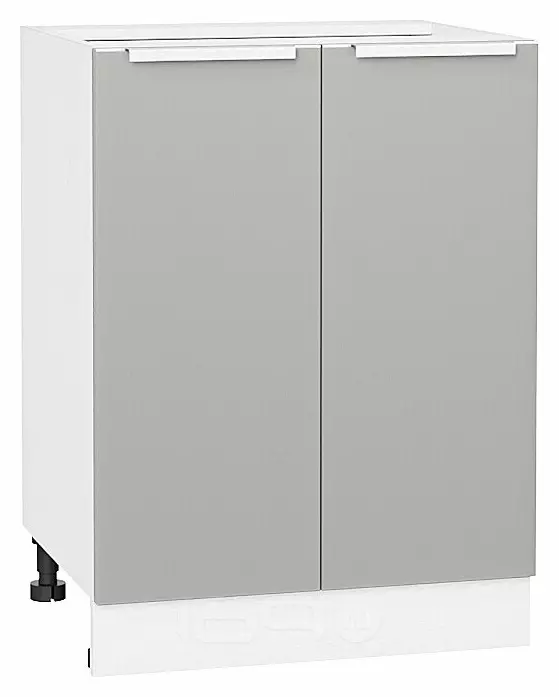Шкаф нижний с 2-мя дверцами Фьюжн Silky Light Grey  Белый 816*600*480